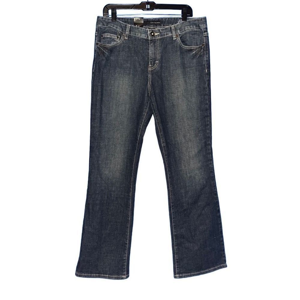 Calvin Klein Jeans Womens 12x32 Dark Wash Flare Leg Stretch Denim